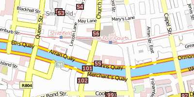 Stadtplan Four Courts Dublin