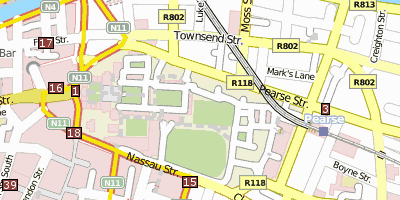 Trinity College  Dublin Stadtplan