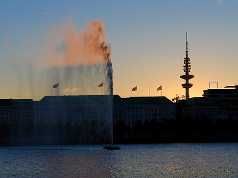 Fotos Sonnenuntergang über der Binnenalster | Hamburg